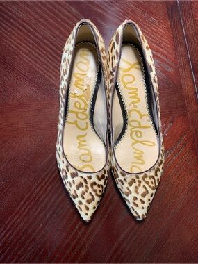 Sam Edelman Dori Kitten Leopard-Print Pointed Toe Heels